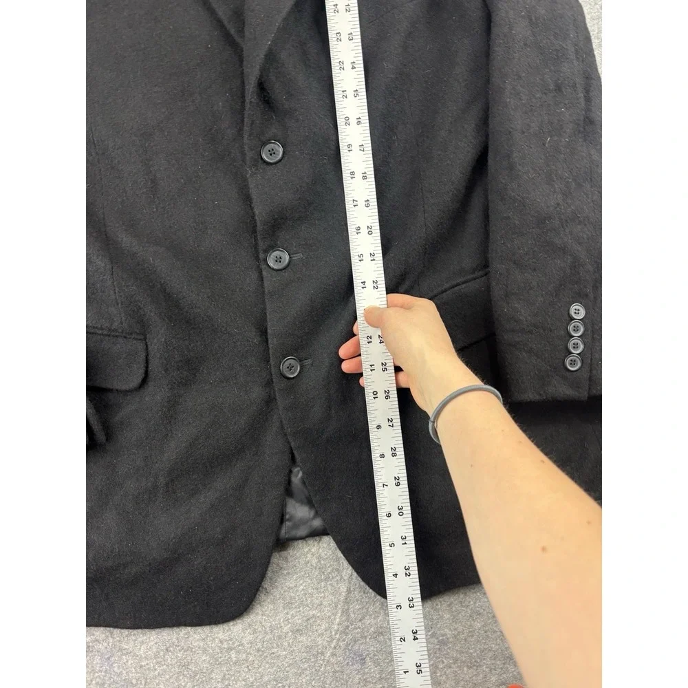 Andre Cossata Italy Black 100% CAMEL HAIR Sport Coat Suit Jacket Blazer Mens 44R
